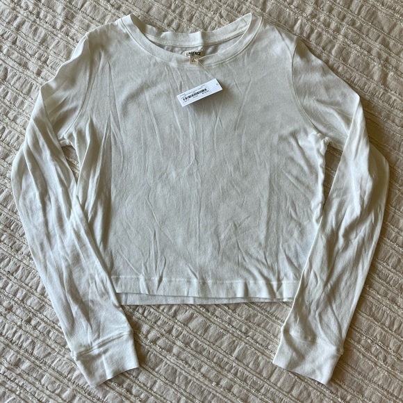 L'AGENCE Benny Crewneck Crop T-Shirt - Picture 4 of 6